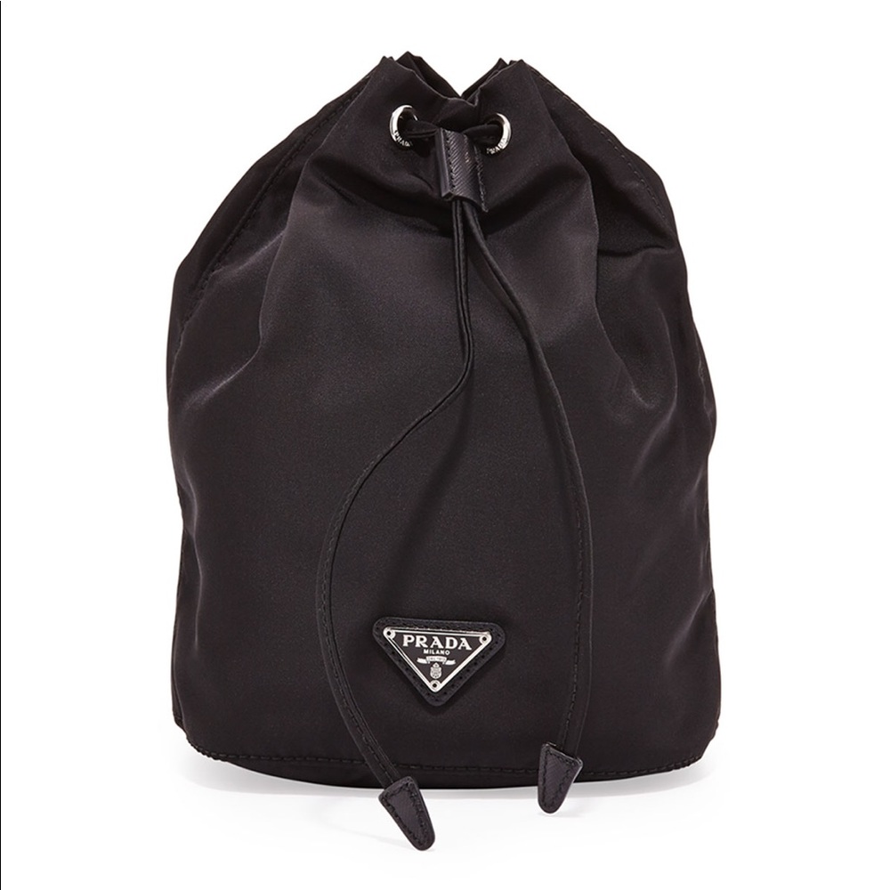 Prada Black Nylon Bucket Bag